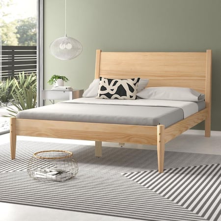 Daphnes Dinnette Mid-Century Panel Bed Scandinavian Oak - King Size DA2823889
